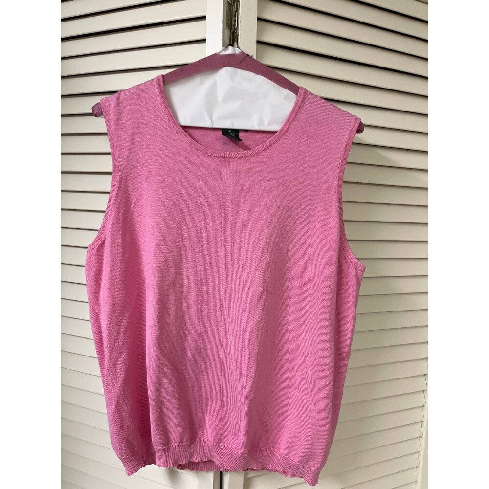 Lauren Ralph Lauren Silk Dress Shirt Top Sweater Pink XL 14 16